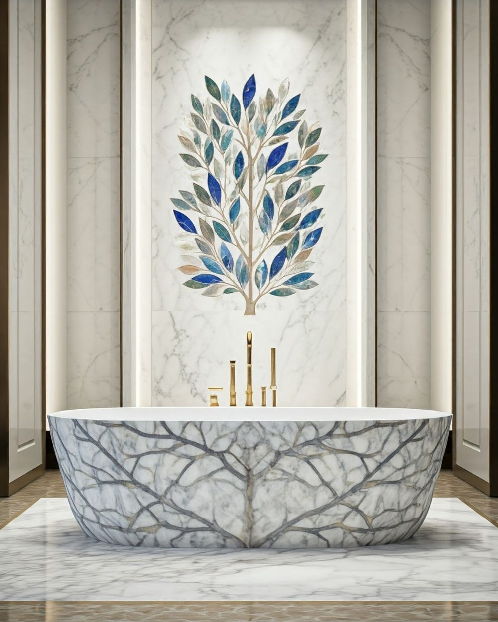 Pietra Dura & Statement Floors in Makrana marble by Everstone — 13
