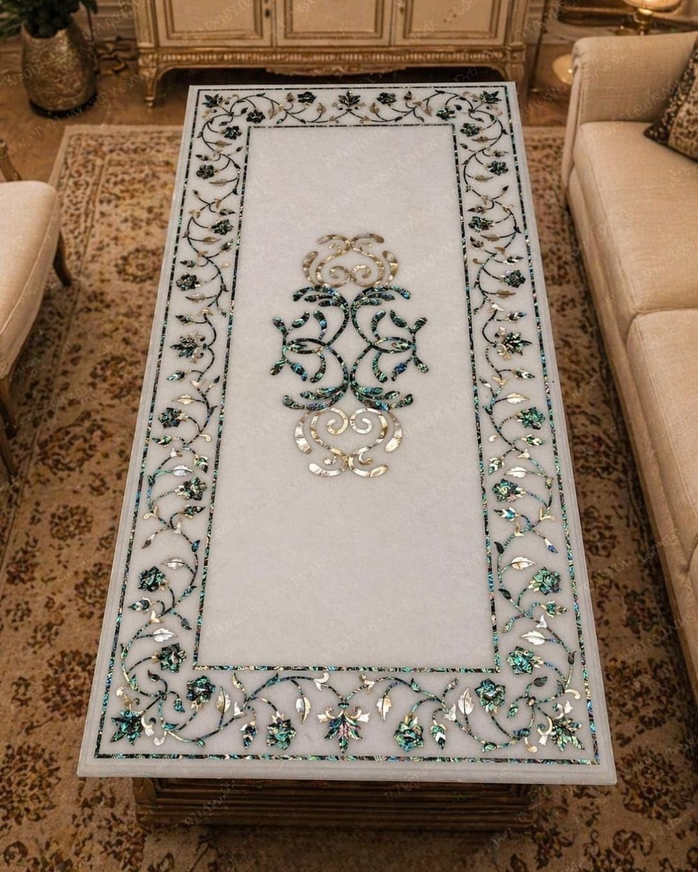 Pietra Dura & Statement Floors in Makrana marble by Everstone — 15