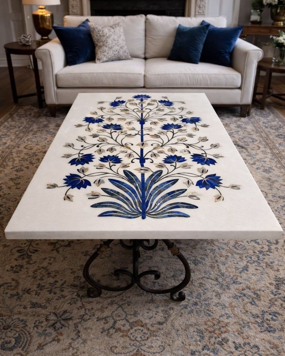 Pietra Dura & Statement Floors in Makrana marble by Everstone — 18